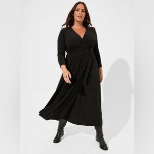 Maxi Studio Knit Surplice Wrap Dress - 2X - NWT